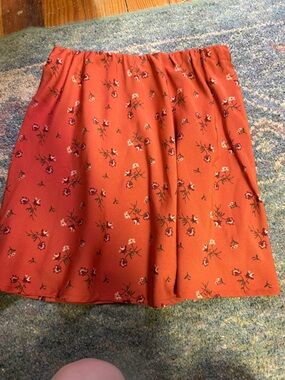 Hollister Rust Floral Mini Skirt